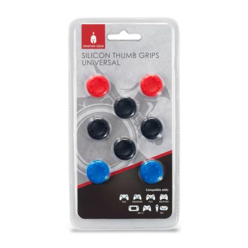 Spartan Gear - Silicon Thumb Grips Universal (8pcs - colour: 4pcs Black, 2pcs Red, 2pcs Blue) (MULTI)